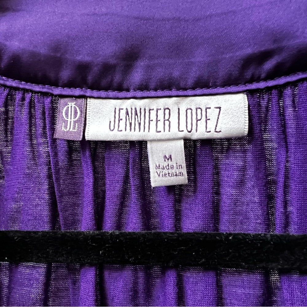 Jennifer Lopez Purple Cowl Neck Sequins Sleeveless Shirt, Size Medium, NWT - Picture 8 of 10